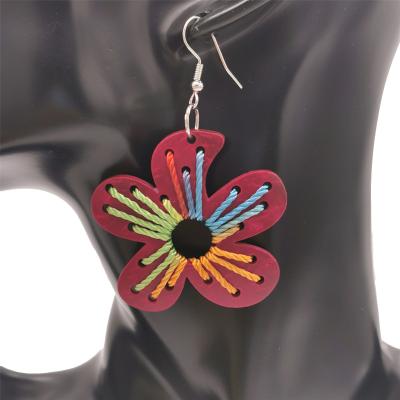 China New Vintage Flower Dangle Earring For Women Luxury Jewelry Gothic Handmade Accessories Designer Statement Drop Earrings Colorful Gift for sale