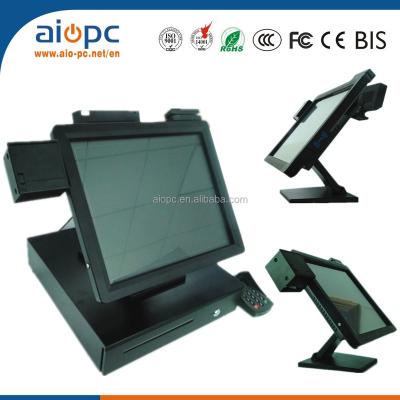 China Restaurant Aiopc High Quality 17 Inch Infrared POS Payment Machine Order Machine With Piggy Bank Card Reader Printer Password Keypads en venta