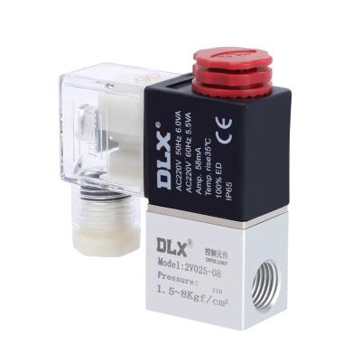 China Building Material Shops Air Aluminum Solenoid Valve For AC220V DC24V DC12V 2/2 Way Mini Pneumatic Solenoid Valve 1/8 Interface Size for sale