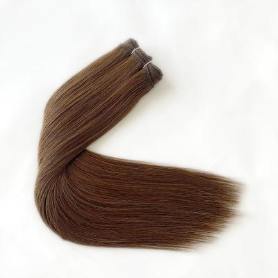 China Dyeable Russian Human Hair Machine Weft Extensions 100% Virgin Cuticle Aligned Hair for sale