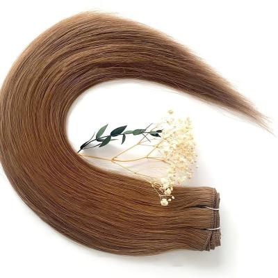 China Machine Hair Weft Double Drawn Russian Remy Virgin Hair Weave for Tangle-Free Hair for sale