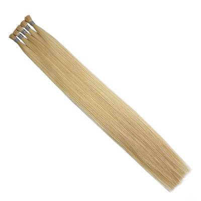 China US 100% Russian I Tip Human Hair Extensions Double Drawn with Italian Beads Tip Glue for sale