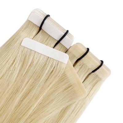 China Pago completo cinta rubia sin costuras en extensiones de cabello 100% cinta de cabello humano brasileño-231226 en venta