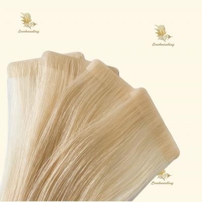 China Política de reembolso de 30 días cinta recta de color natural con 100 extensiones de cabello humano virgen en venta