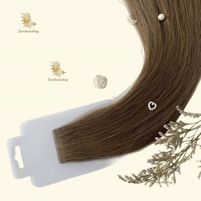 China Customize Color Human Hair Extension Slim Tape Style Double Drawn Russian Remy Hair for sale