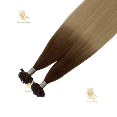 China Flat-Tip Keratin Hair Extensions Double Drawn Pre-Bonded Blonde Color Cuticle Aligned for sale