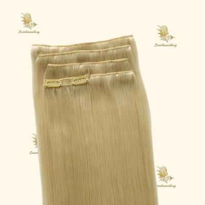 China Clip de cabello humano natural remy de doble dibujo en extensiones de cabello en venta