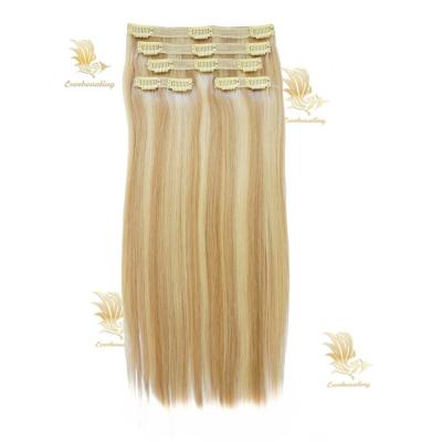 China Customization Clip Ins 100% Virgin Human Hair for White Women Pre-Bonded Type Clips for sale