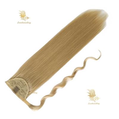 China Long Straight Ponytail Wrap Around Clip in Hair Extensions Natural Hairpiece Hairpiece for sale