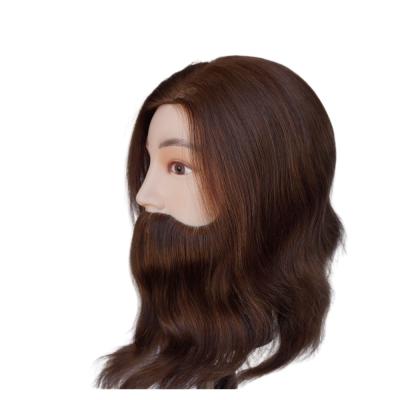 China Human Hair Training Doll Head with Beard Package Gross Weight 0.400kg for sale