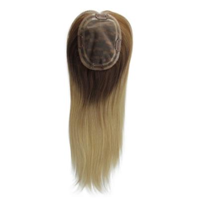 China Full Cuticle Aligned Human Hair Topper Wig Mono Base Suitable for Female White Women for sale