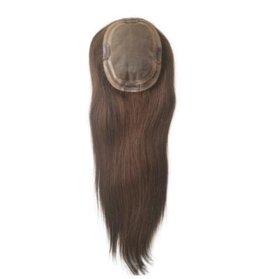 China Mono Lace Virgin Human Hair Toppers for Women's Thinning Hair in European Hair Type for sale