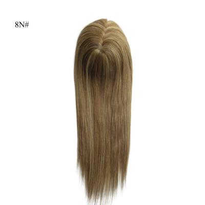 China 16 inch mono topper handgebonden monofilament menselijk haar stuk met lage verzendkosten Te koop