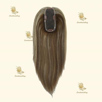 China 5*6.5 polegadas de duplo nó Mono PU cabelo topper para mulheres Invisível Monofilament base de seda à venda