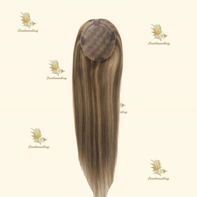 China Human Hair Virgin Cuticle Aligned Silk Mono Base Mongolian Hair Topper for Women for sale