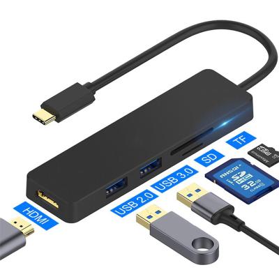 China Universal Adapter SD TF Card Reader Etc. PC Laptop Camera H-DMI VGA PD3.0 5 in 1 USB C Hub Cable USB-C Hub Laptop Docking Station for sale