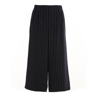 China Anti-wrinkle Gowani lurex casual stripe calf length wide leg pants for sale