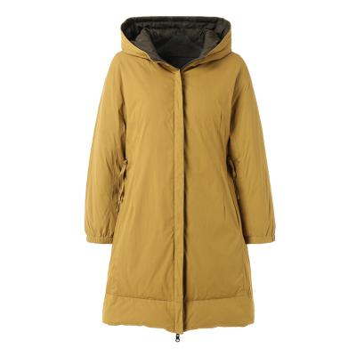 China Winter Reversible Women's Jacket High Quality Double Sided Loose Hooded Parka Down Coat for sale