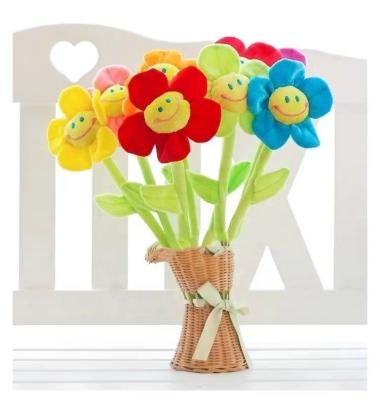 China Plush wholesales 32cm plush sun flowers with smile face for home decoration for sale