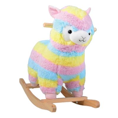 China Ride On Toy 2021 hot sales plush ride on alpaca with baby music sound, with baby suitable plushmaterial for sale