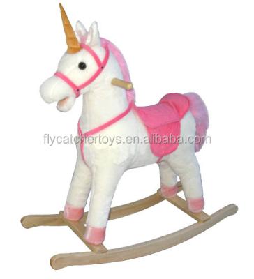 China Ride On Hot Toy New Sales White Color Plush Rocking Unicorn FL098-EU In Great Shape for sale