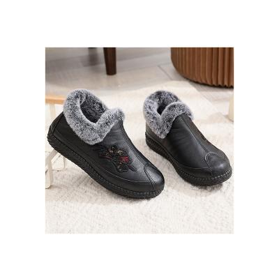 China High Quality Leather Women Thermal Embroidered To Keep Warm Waterproof Boots Comfortable Snow Boots for sale