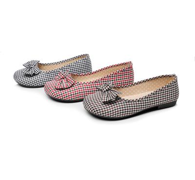 China Cheap Round High Quality Casual Shoes Fabric Flat Shoes Ladies Party Bowknot Flexible Flat Shoes for sale