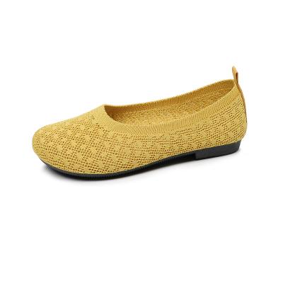 China Factory wholesale knitted pump shoes round around the mouth knit flat shoe knit round toe shoe woman for sale