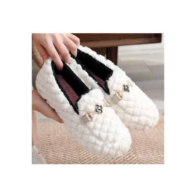 China Flat Winter Casual Loafer Warm Non-slip Shoes For Women Flat Cotton Loafers Casual Shoes for sale