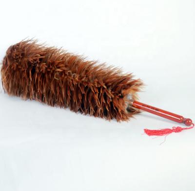 China Clean Rag Rooster Chicken Feather Duster w/Wooden Handle | 75CM Long Natural Dust Remover for sale