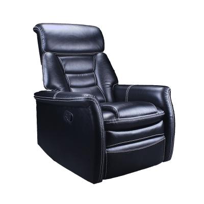 China Leather High Back Motion Sofa Custom Production Recliner Chair PU Recliner New Custom Production Black Manual Sofa For Home for sale