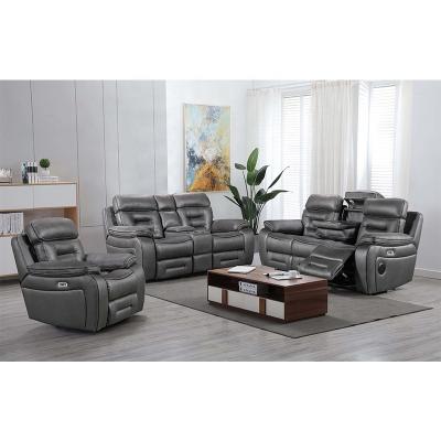 China New COMFORTABLE HOME Cooling Electric Recliner Set Filler Recliner Sofa Set Furniture Sofa Set Gray Brown Black Custom Wireless for sale