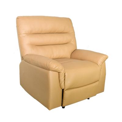 China COZY Yellow Leather Custom Manual Upholstered Upper Arm Cooling Recliner Sofa Recliner Recliner Sofa HOME New for sale