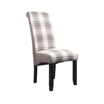 China NEW DESIGN Chairs Modern COMFORTABLE Price Modern Stripe Wooden Legs Fabric Velvet Dining Chair High Back Chairs for sale