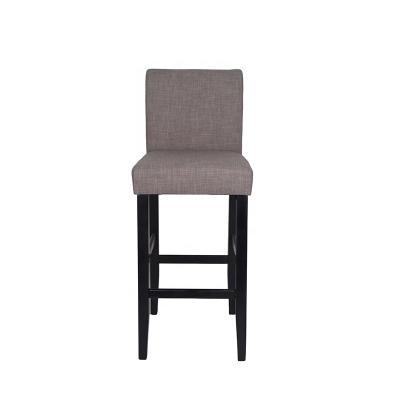 China Modern Durable Factory Price Chairs Single Wood Legs Fabric High Bar Chair Dining Chair for sale