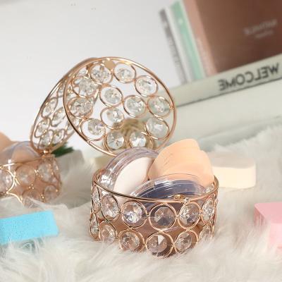 China Wholesale Mini Luxury Home Decoration Gold Crystal Pearl Candy Storage Glass Jar Jewelry Packaging Box for sale