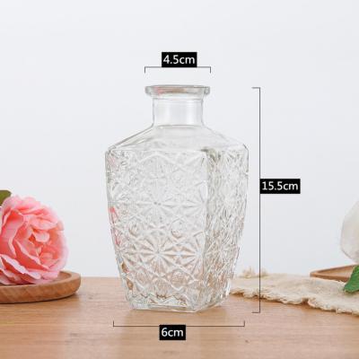 China 2021 fashion home decoration creative anaglyph modern european clear glass vases for sale