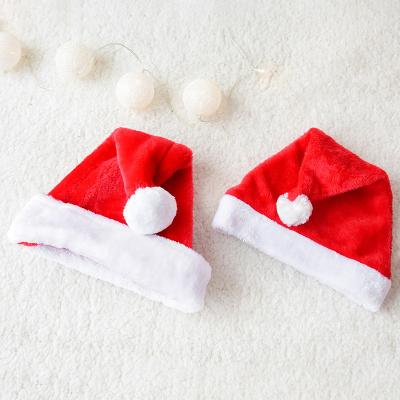 China Wholesale Chirstmas Decor Marry Christmas Decoration Santa Hat Plush Christmas Hat Red For Adult for sale