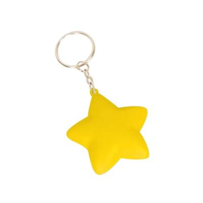 China Promotion Gift Lucky Craft PU Foam 40mm Soft Mini Reliever Toys Form Anti Stress Star Key Chain for sale