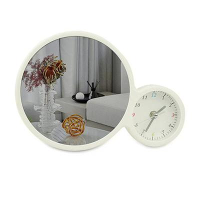 China Professional LED Production Round Magic Mirror Led Photo Frame With Clock for sale