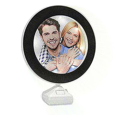 China Photo Frame / Photo Mirror Led View Customized Light Up Round Mirror Photo View for sale