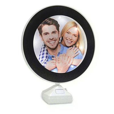 China Photo Frame / Hot Creative Led Mirror Photo Frame Customized Light Up Round Mirror Picture Frame for sale