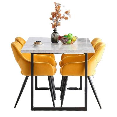 China KD Custom Scandinavian Design Modern Home Furniture 4 Chair Velvet Dining Table Sets for sale