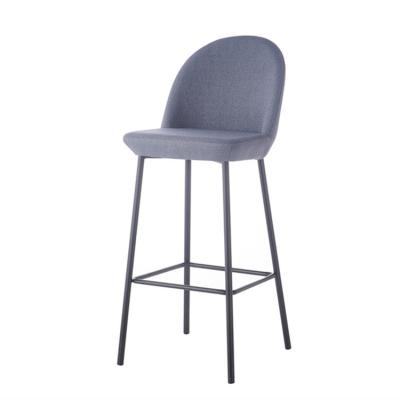 China Free Sample Nordic Modern Solid Fabric Upholstered Bar Furniture Backrest Metal Bar Chair for sale