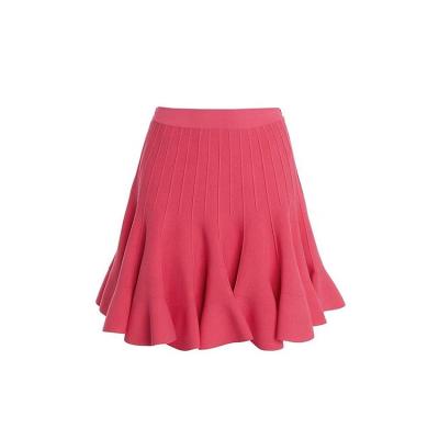 China Breathable knitwear factory custom 2022 autumn fashion casual a-line high-rise knit women sexy mini skirt for sale