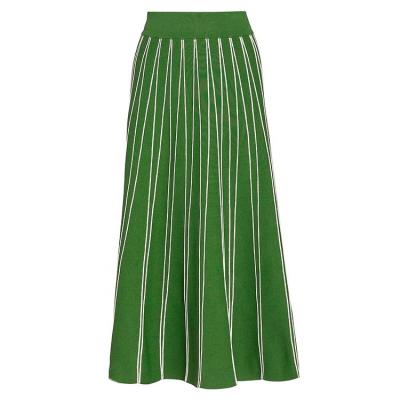 China Vintage Factory Knitwear Long Casual Skirt Custom Fashion Anti-Static Elegant Pleated Skirt Knit Women's Skirt for sale