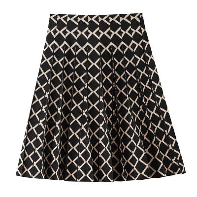 China Factory Custom Women's Casual Knitwear Ladies Summer Skirt Breathable Design High Waist Ladies Knit Pleated Skirt for sale