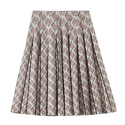 China 2022 Knitwear Manufacturers Custom Summer Breathable Knitted Skirt Women High Waist Sexy Pleated Skirt Mini for sale