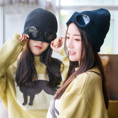 China breathable & Lana OEM/ODM gorros Goggles Beanie Warm Winter Hat Outdoor Sports Waterproof Wool Knitted Stylish Hat for sale