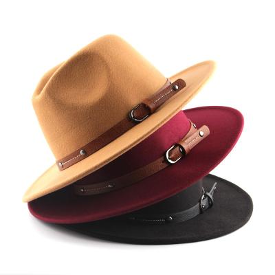 China Fashion\comfortable luxury hats\goods sombrero felt hat negro OEM/ODM Western Europe style caterpillar thrower hats 2021 men and women felt hat for adults for sale